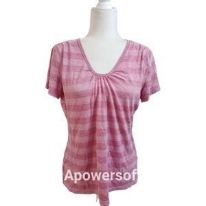 Danskin Now Pink Stripped Active Short sleeve Tee